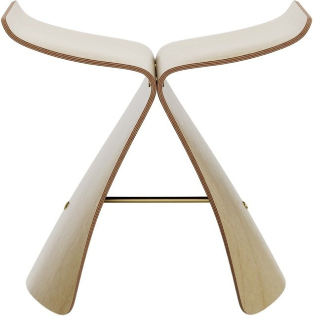 Vitra Butterfly Stool in Braun mit Holzgestell aus Ahorn oder Palisander - Bild 1