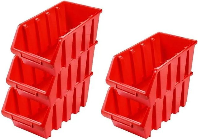 PROREGAL SuperSparSet 5x Sichtlagerboxen aus Polypropylen in Rot, H x B x T: 15,5 x 20,4 x 34 cm - Bild 1