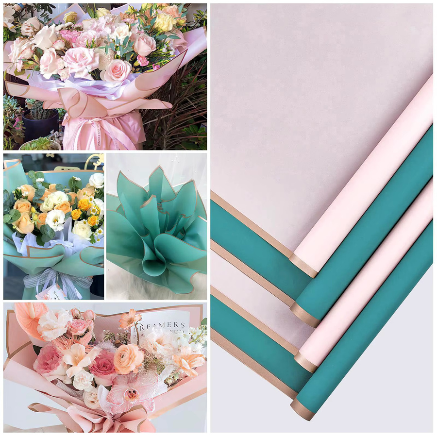 20 Blatt wasserdichtes Blumenpapier mit goldenem Rand für DIY-Hochzeiten und Geburtstage in Multicolour - Bild 2
