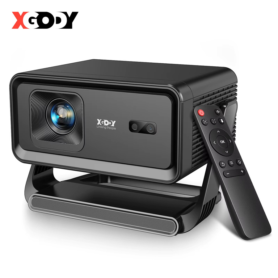 XGODY A1 Gimbal Projektor mit Android 14, 4K Unterstützung, 360 ANSI, Native 720P, Autofokus, Wifi6 und Bluetooth 5.4, Schwarz - Bild 6