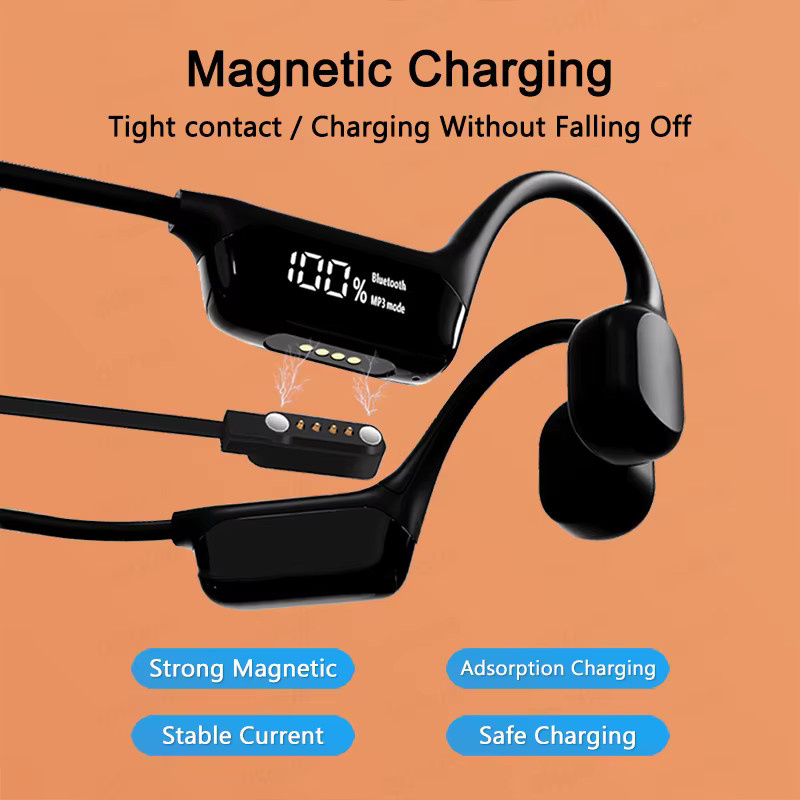 DISOUR Magnetisches 4-poliges Ladekabel für Knochenleitungskopfhörer S10, New X7 und Sanag Headsets in Schwarz mit Datenübertragung (5 V) - Bild 2