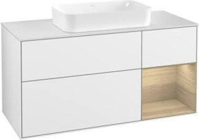 V&B Waschtischunterschrank Finion mit Wandbeleuchtung, Weiß lackiert, Breite: 120 cm, Tiefe: 50,1 cm, Höhe: 50,1 cm - Bild 1