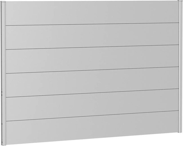 Biohort Wandpaneel Sichtschutz aus feuerverzinktem und lackiertem Stahlblech, Silber-Metallic, B: 135 cm, H: 200 cm - Bild 1