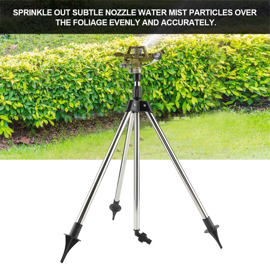 mfySpace Erdspieß Sprinkler aus Edelstahl und Zink in Weiß und Silber für die Gartenbewässerung - Bild 2