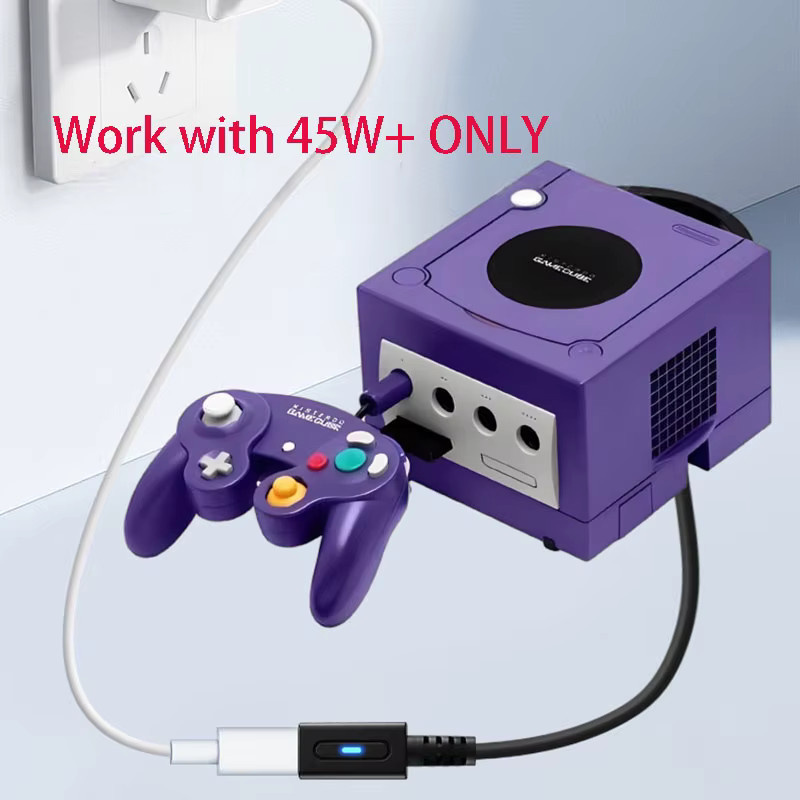 OULLX USB-C Ladekabel 45W PD für Nintendo Gamecube Konsole, Schwarz, 12 cm - Bild 2