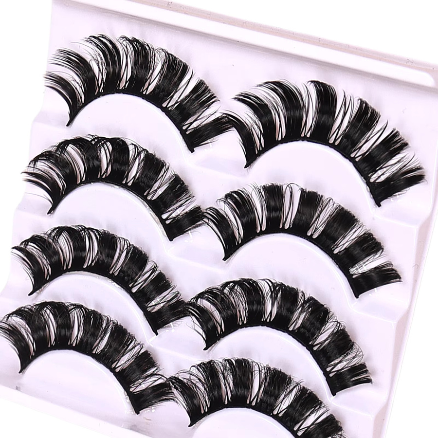 JIEFUXIN Künstliche Wimpern, 4 Paar, DD Curl, Black, Unisex - Bild 3