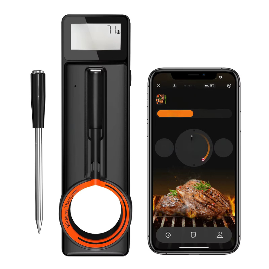 INKBIRD WiFi-Fleischthermometer in Schwarz mit Bluetooth 5.4, 5 mm ultradünner Sonde und IP67 wasserdichtem Gehäuse für BBQ und Grillen - Bild 5