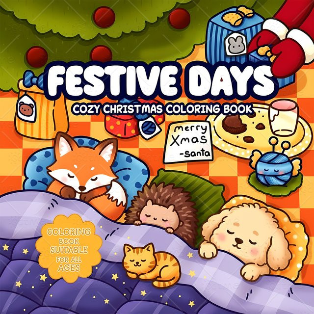 FESTIVE DAYS COZY CHRISTMAS Malbuch für Erwachsene in Multicolor mit 24 Seiten - Bild 1