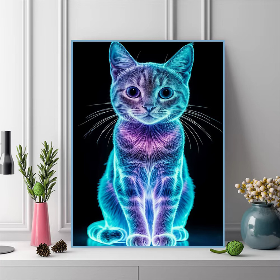 Evershine Diamantmosaik Set Katze als Bild aus Strasssteinen in Multicolour mit Vollbohrern für dein Hobby-Projekt - Bild 3
