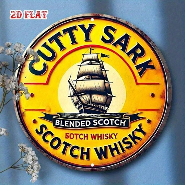 Cutty Sark Vintage Metallschild Nautische Whisky Wanddekoration von CIFBUY, Breite: 20,32 cm, Höhe: 20,32 cm - Bild 1