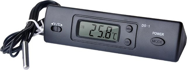 VehicleKit Digitales Mini-Thermometer für Auto, Innen und Außen, Schwarz - Bild 1
