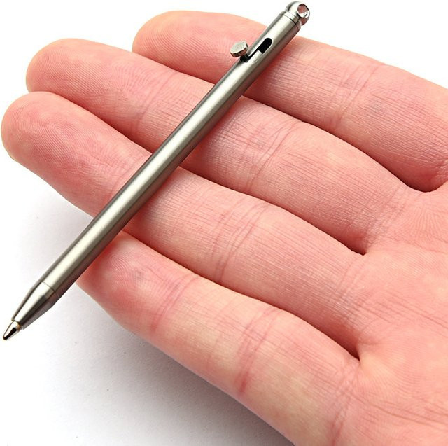 Tragbarer Mini-Titan-Stift EDC-Gadget für Outdoor und kreative Signaturen in Silber - Bild 1
