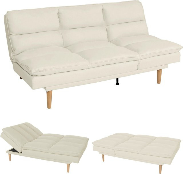 Schlafsofa MCW M79 Click-Clack in Beige mit Stoffbezug, Liegefläche: 180 x 110 cm - Bild 1
