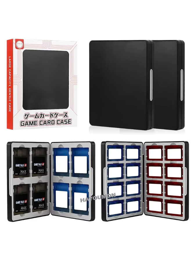 Ispoofer Magnetischer 8-in-1 Spielkartenhalter für GBC-Kartuschen, Silikonbeschichtete Staubdichte Aufbewahrungsbox für Game Boy Color, Schwarz - Bild 5