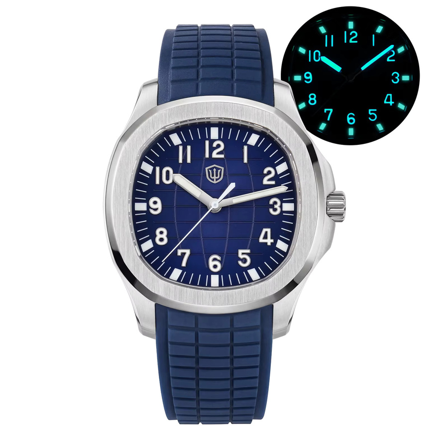 Watchdives Armbanduhr, Quarz, Edelstahl, 38 mm, Blau, Herren - Bild 4