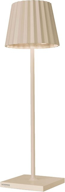 Sompex Troll RC LED-Akkuleuchte Tischleuchte aus Aluminium in Sand beige mit Fernbedienung und Dimmfunktion - Bild 1