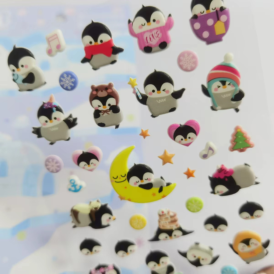 BONITO 3D Puffy Aufkleber Schneeflocke Pinguin Multicolor für Scrapbooking und Journaling - Bild 2
