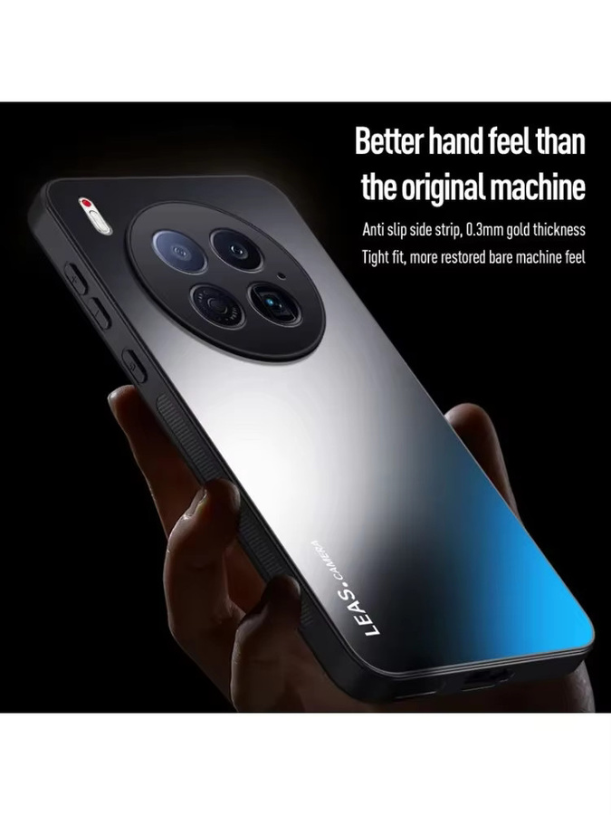 Stoßfeste Tecno Camon 40 Pro und Camon 40 Premier Handyhülle mit matter AG Frosted Rückseite aus TPU und PC in Schwarz und Blau - Bild 5