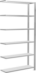 Schulte Anbauregal Büro-Steckregal MULTIplus85 mit 6 Fachböden und Kreuzstrebe in Lichtgrau, B/H/T: 200 x 100 x 30 cm - Bild 1