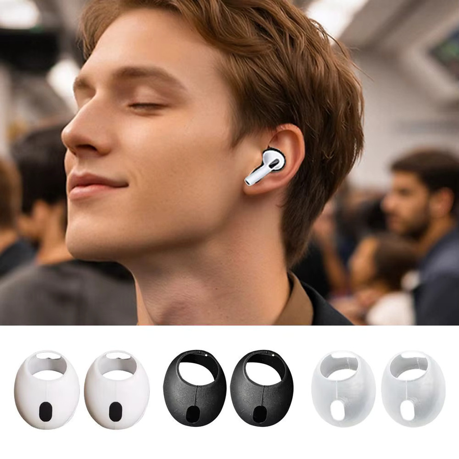 Silikon-Ohrstöpsel-Abdeckung für Apple AirPods Pro 3 in Schwarz, rutschfeste und abnehmbare Ohrkappen zum Kopfhörerschutz - Bild 3