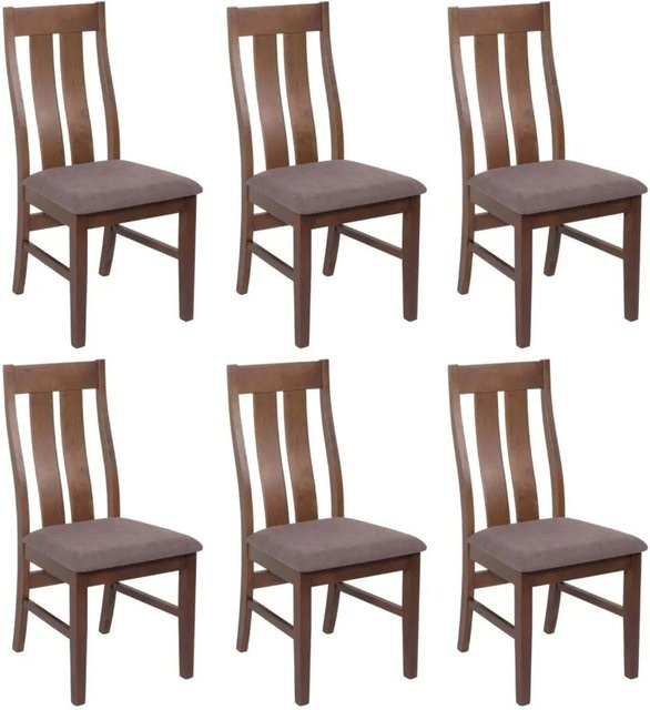 MCW Esszimmerstuhl M58 6er-Set Taupe mit dunklem Gestell - Bild 1