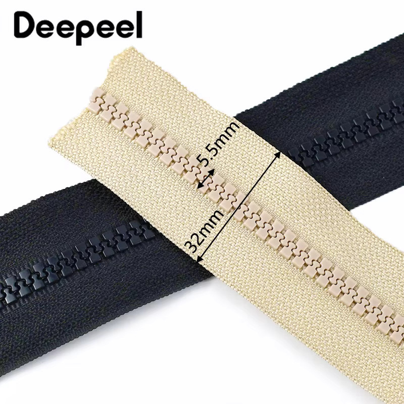 Deepeel Harz-Reißverschluss in Beige für Taschen und Daunenjacken, 5 oder 10 Meter Spulenrolle mit offenem Ende zum Nähen und Reparieren - Bild 3