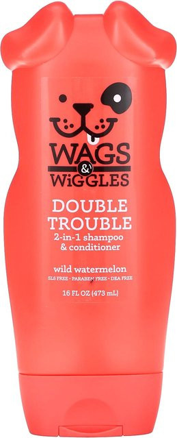 Wags & Wiggles Double Trouble 2-in-1 Shampoo & Conditioner, Wilde Wassermelone, 473 ml - Bild 1