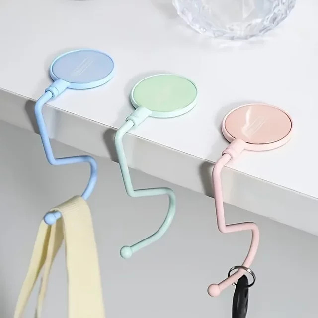Antihaftbeschichteter Büchertaschenhaken für Schreibtisch und Büro in Pink und Multicolour mit rutschfester Unterseite - Bild 1