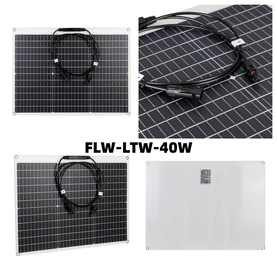 PowMr 40W flexibles monokristallines Solarpanel, 18V, hocheffizientes PV-Modul in Schwarz, ultradünn und wasserdicht, ideal als Solarladegerät für Wohnmobile, Autos, Camping und Outdoor-Stromversorgung - Bild 8
