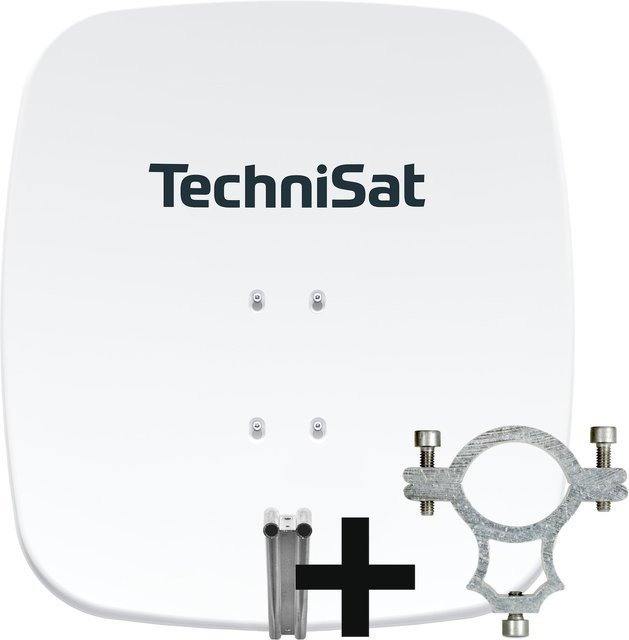TechniSat SATMAN 65 PLUS Satelliten-Reflektor inklusive LNB-Halteschelle und Halterung in Polarweiß und Rot - Bild 1