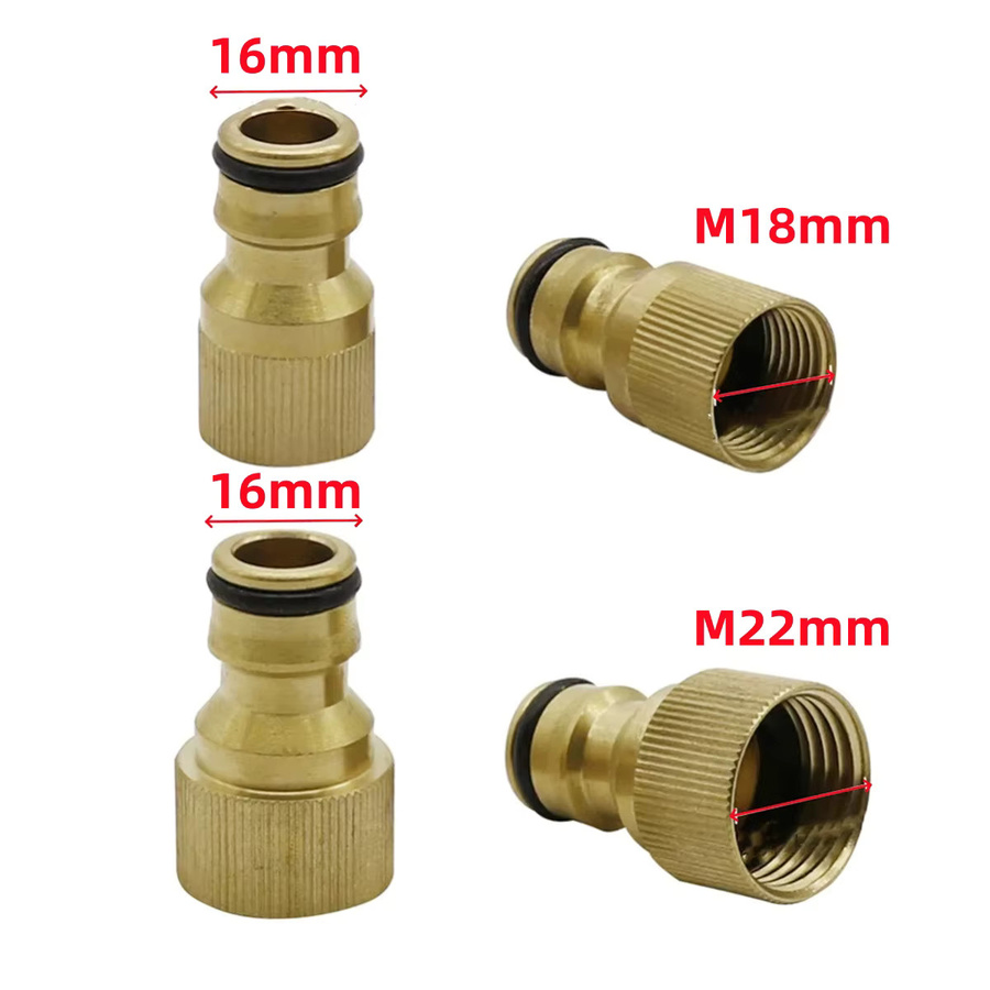 2er-Set Anschlussnippel für Hochdruckreiniger und Wasserpistolen mit M22 x 2 und M18 x 1,5 Gewinde zur Verbindung von Bürsten und Bewässerungsgreifern - Bild 3