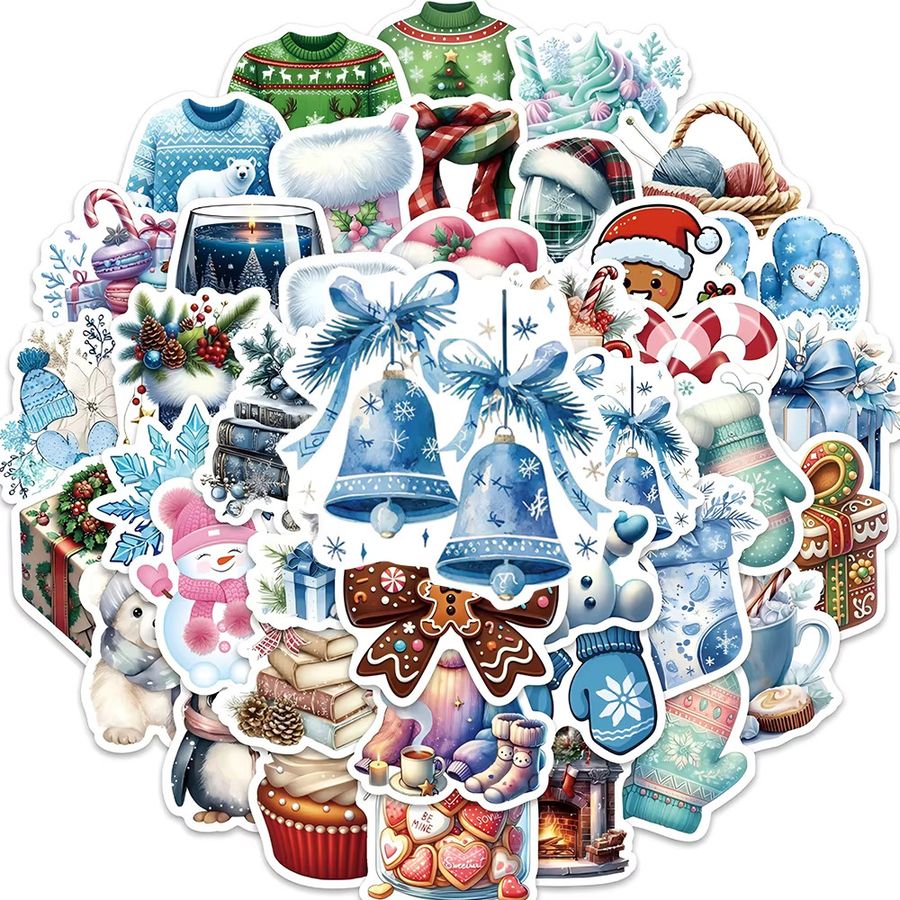 Kpustyle Cartoon Winter Graffiti Aufkleber im INS Stil, Multicolor, Set mit 10, 30 oder 54 Stück zur Dekoration von Laptop, Kühlschrank und Telefon - Bild 2