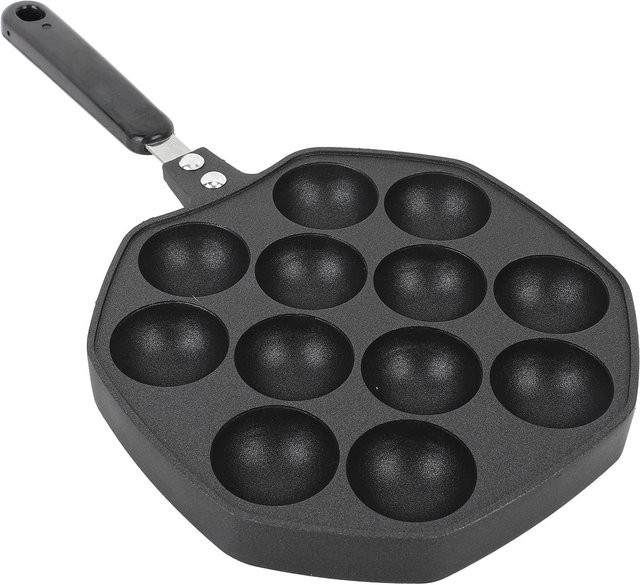 Takoyaki Pfanne mfySpace mit 12 Formen aus Aluminiumlegierung, Antihaftbeschichtung, Schwarz - Bild 1