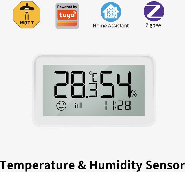 Lincukoo Tuya Zigbee 3.0 Intelligenter Temperatur- und Feuchtigkeitssensor in Weiß mit MQTT-Unterstützung für Home Assistant - Bild 1