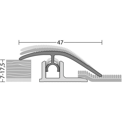 CARL PRINZ Anpassungsprofil PROFI-TEC aus Aluminium in Silber, B: 47 mm, H: 15 mm, mit verdeckter Befestigung - Bild 2