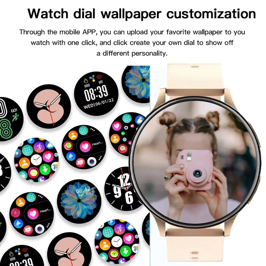 DIXSG Smartwatch, Schwarz, Roségold, Silikon, Unisex, Wasserdicht - Bild 4