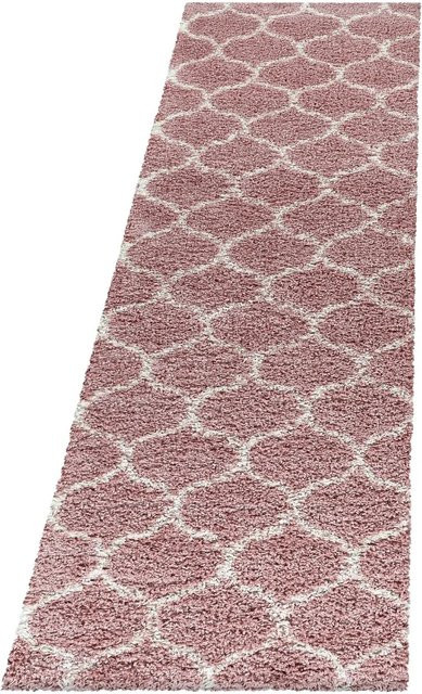 Ayyildiz Hochflorteppich Salsa 3201 in Rosa mit skandinavischem Design, Breite: 80 cm, Länge: 250 cm - Bild 1