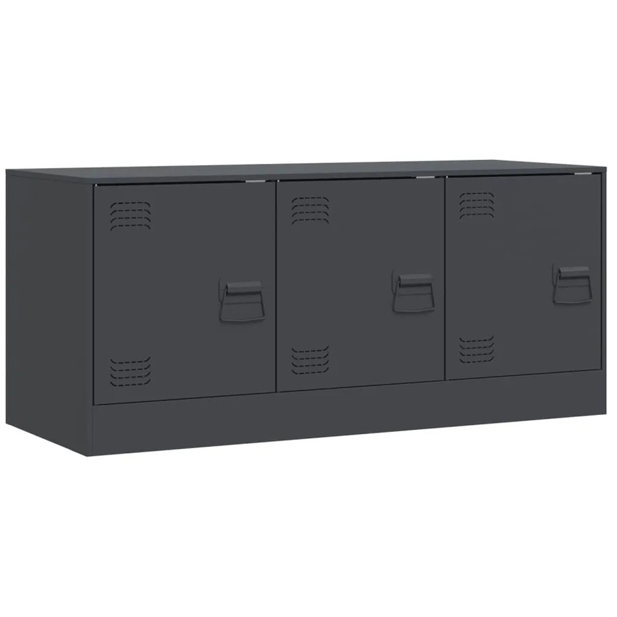 vidaXL TV-Schrank aus kaltgewalztem Stahl in Anthrazit matt, B/T/H: 99 x 39 x 44 cm - Bild 2