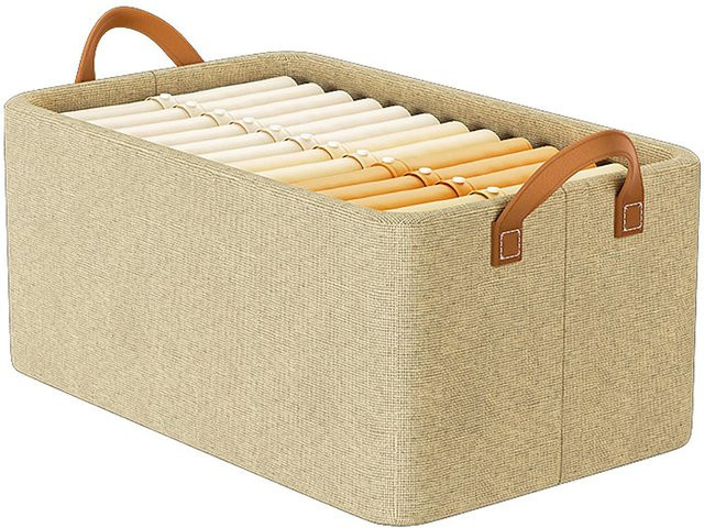 TOMTOP JMS Kleiderorganizer aus Stoff mit faltbarem verzinktem Stahlrahmen in Beige - Bild 1
