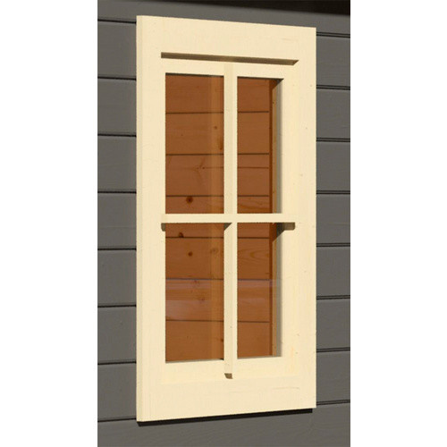 Karibu Dreh- und Kippfenster für Gartenhäuser mit 28 mm Holzwand, elfenbeinweiß - Bild 2