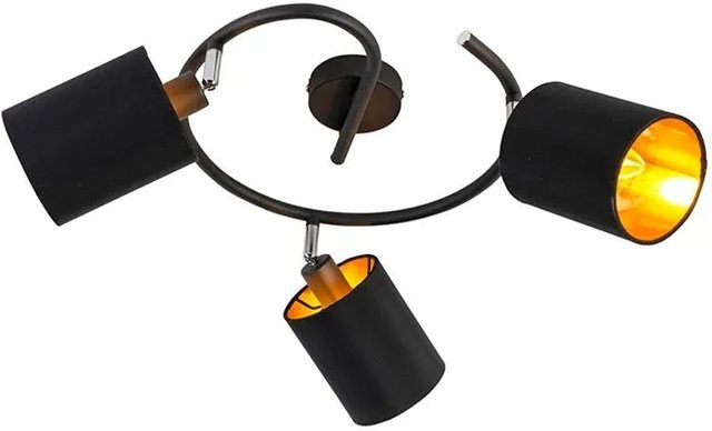 QAZQA Moderne Deckenleuchte Schwarz in Loft-Design, dimmbar und verstellbar, E14 - Bild 1