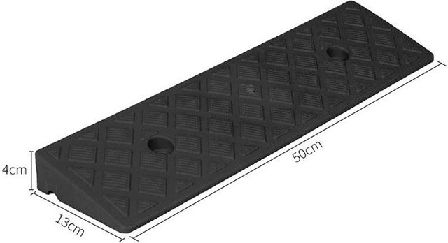 Rutschfeste Kunststoff Bordsteinrampe von Xibei in Schwarz, Höhe: 4 cm - Bild 1