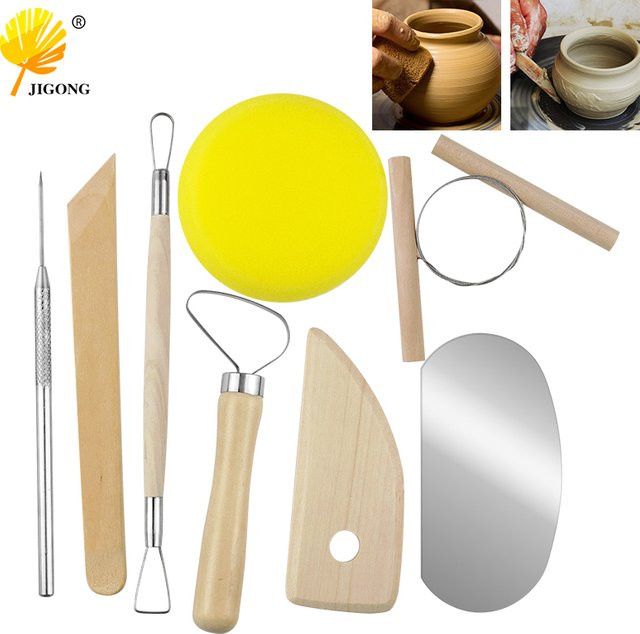 JIGONG 8-teiliges Tonwerkzeug-Set für Holzkeramik und Tonskulpturen in Multicolor - Bild 1