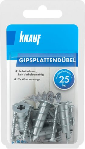 Knauf Gipskartondübel aus Aluminium in Silber, Durchmesser: 37 mm - Bild 1