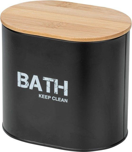 Wenko Badbox Gara mit Deckel aus Stahl in Schwarz, B/T/H: 14,5 x 13,5 x 10,5 cm - Bild 1