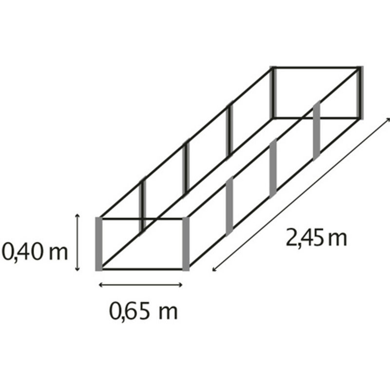 VITAVIA Hochbeet Meta In+Out 401 L aus Zincalume in Grau, B/H/L: 244,7 x 40,3 x 64,67 cm - Bild 2