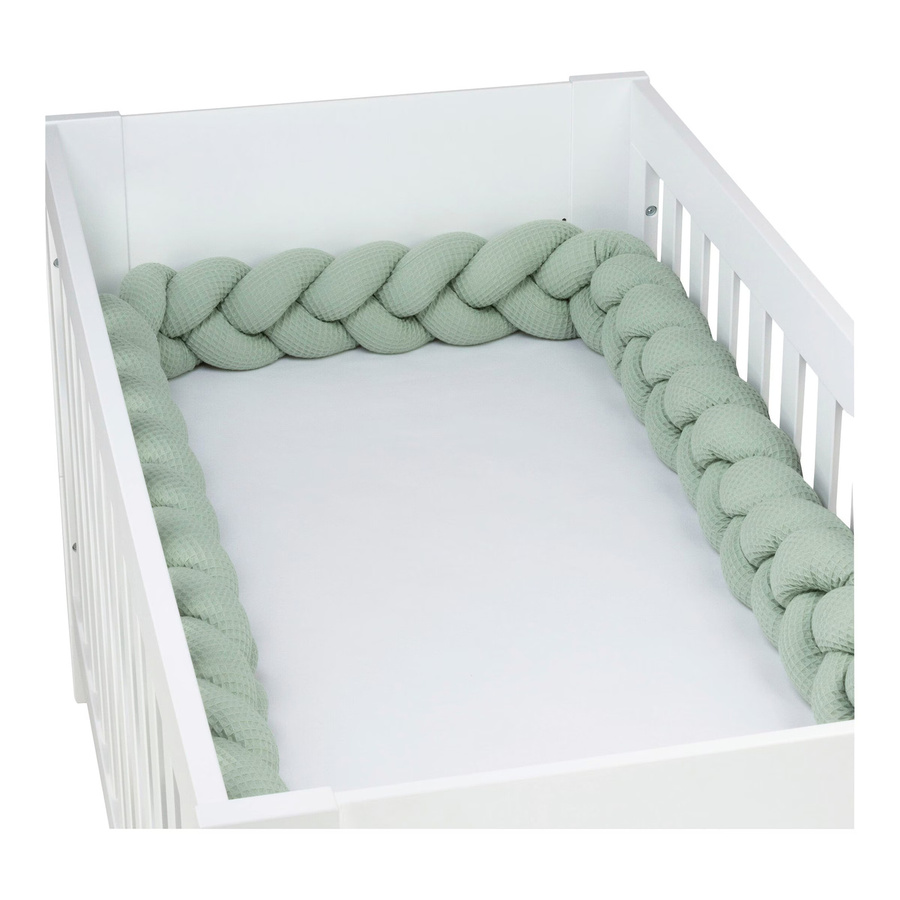 Babybay Nestchenschlange aus Baumwolle im Waffelpiqué-Design geflochten uni 280 cm - Bild 2