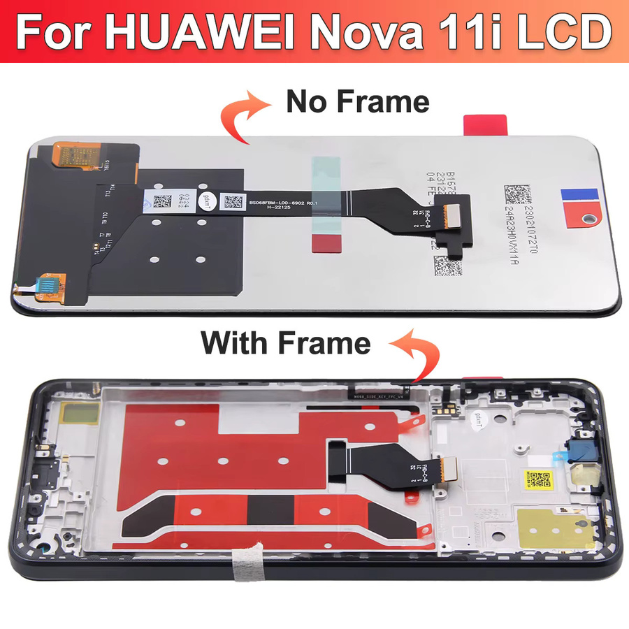 Huawei Nova 11i LCD-Display Touchscreen-Panel Digitizer-Baugruppe mit Rahmen in Schwarz für MAO-LX9 und MAO-LX9N - Bild 2