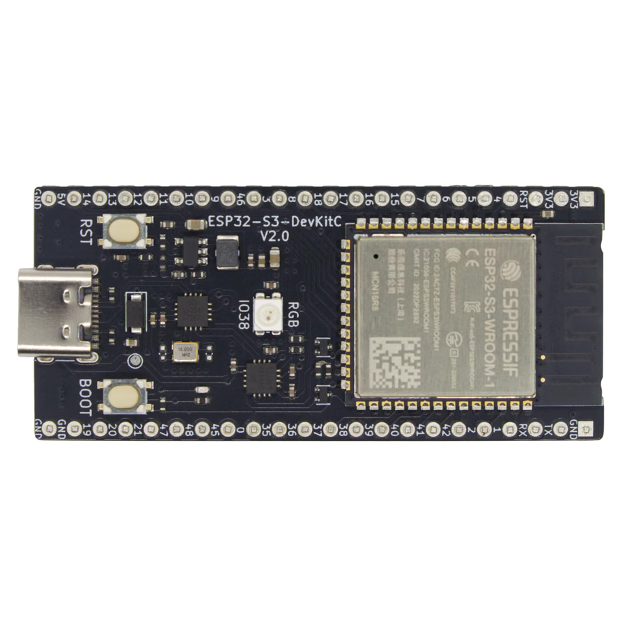 Emakefun ESP32-S3-DevKitC Entwicklungsboard mit 16 MB Flash und 8 MB PSRAM, WiFi und Bluetooth Modul mit USB-C Schnittstelle, Schwarz - Bild 3
