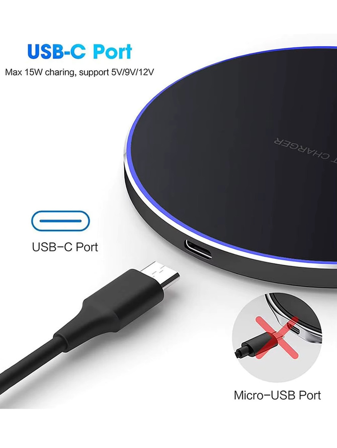 KEPHE 15W Schnelles Kabelloses Ladegerät Schwarz für iPhone und Samsung Xiaomi Huawei USB-Induktionsladung - Bild 4